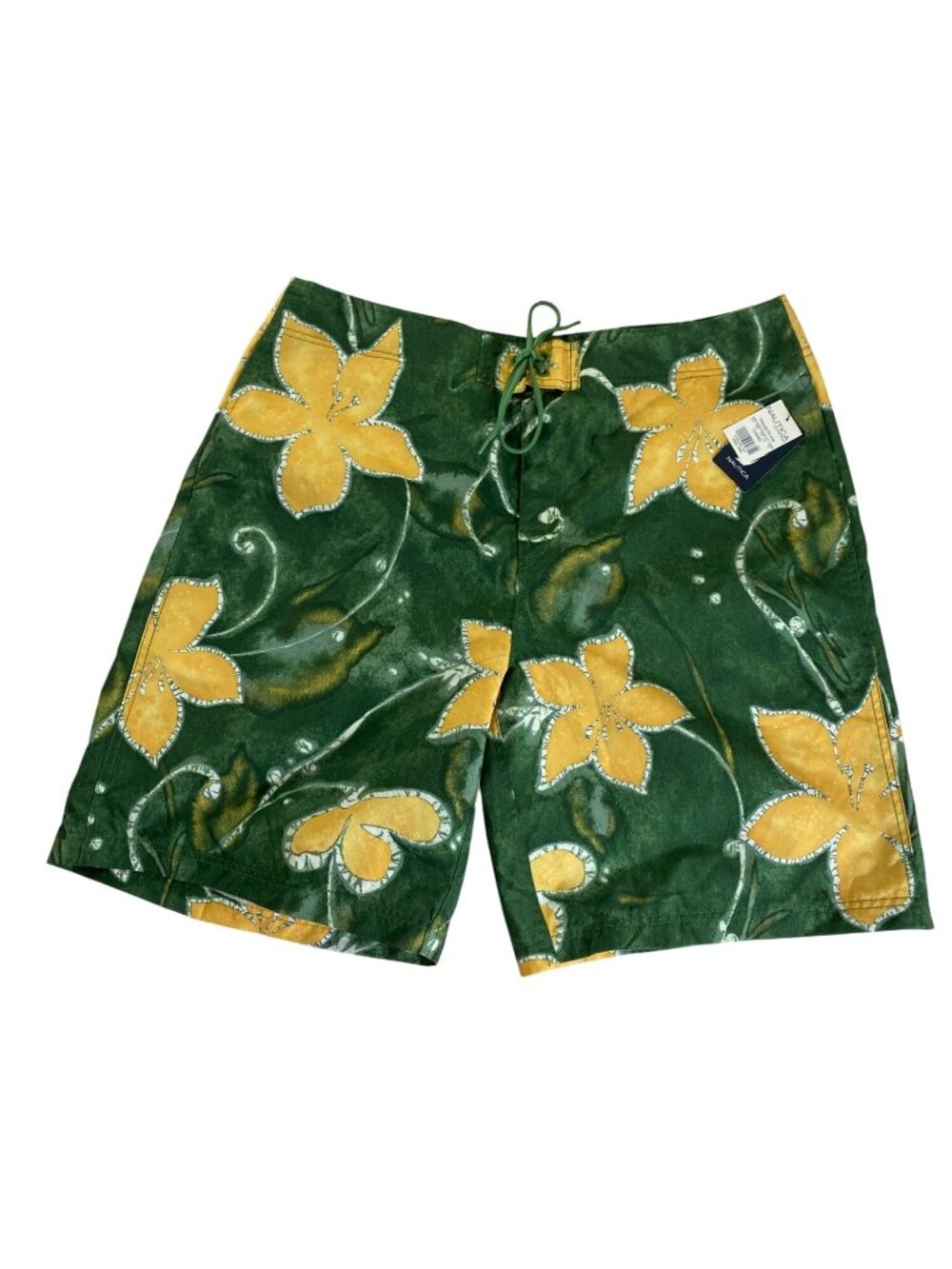 NWT Nautica Men's Green Multi Color Swim Trunks - 38W